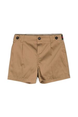 Shorts in cotone elasticizzato beige GUCCI KIDS | 778591XWA0I9813